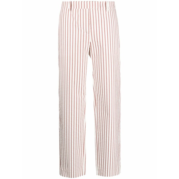 ファビアナ フィリッピ レディース 心地よいズボン下 ボトムス Striped straight-leg trousers White