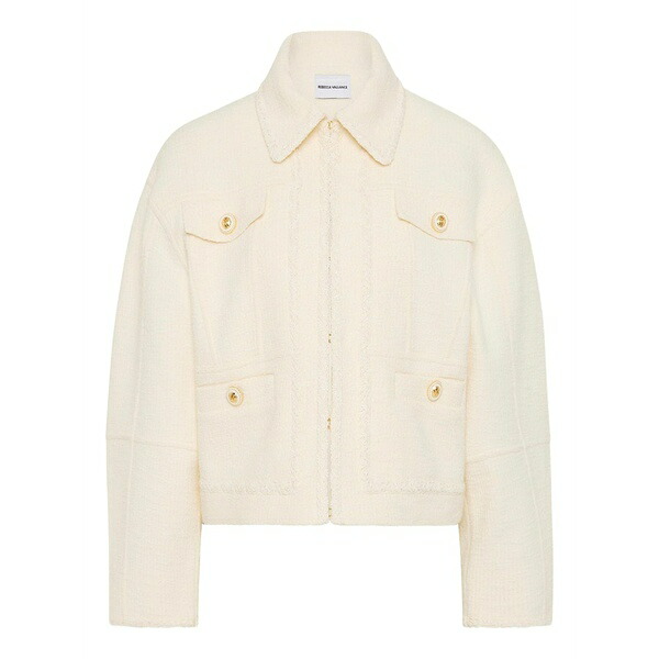レベッカ・ヴァランス レディース 上衣＆上衣 アウター Boucl￡ button-up jacket White