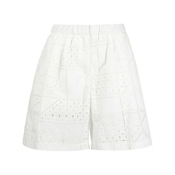 エムエスジイエム レディース 心地好いズボン下 ボトムス All-over perforated-design shorts White
