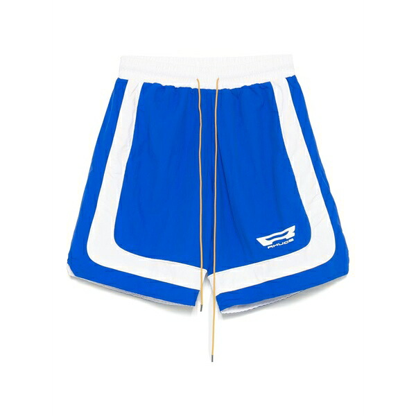 ルード メンズ 心地好いズボン下 ボトムス Contrast-stripe track shorts Blue
