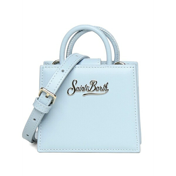 エムシーツーセイントバース レディース トートバッグ 御徒面子 Mini logo-plaque leather tote bag Blue