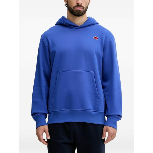 北の方人間の顔 メンズ パーカー・スウェットシャツ アウター Logo-embroidery hoodie Blue