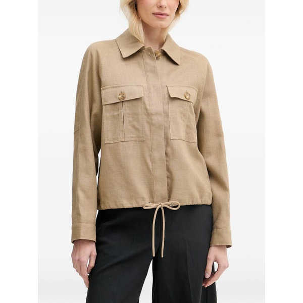 モス モッシュ レディース プルオーバー トップス Ginah embroidered drawstring-hem shirt Neutrals