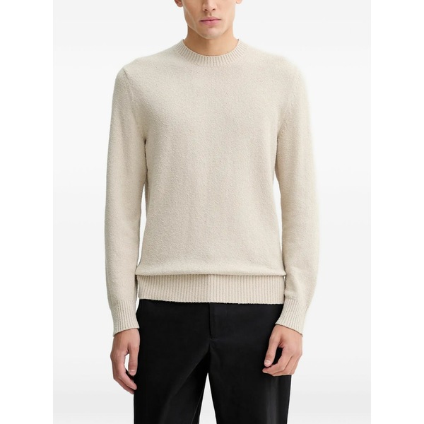 マルコポーロ メンズ 編み物\u0026プルオーバー アウター Ribbed crew neck sweater Neutrals