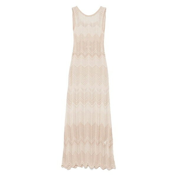 エーケプ レディース 衣裳 トップス Chevron-knit maxi dress Neutrals