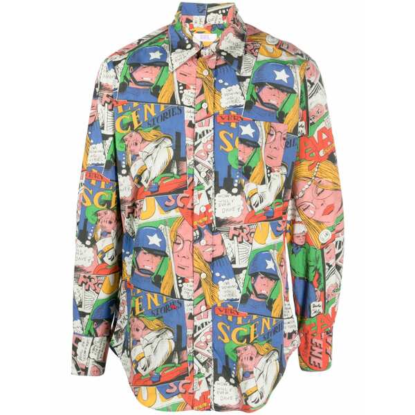 エアル メンズ ティーシャツ トップス Printed short-sleeved shirt Blue
