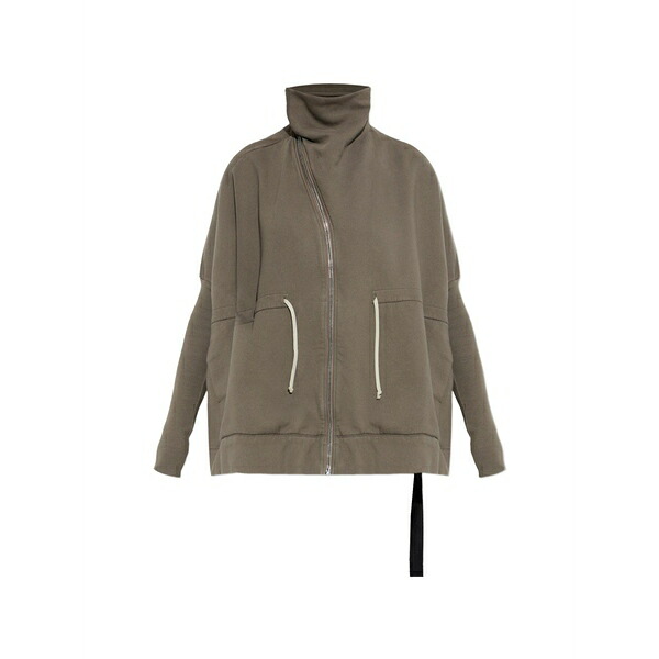 リックオウエンス レディース 編み物\u0026プルオーバー アウター Zip cotton sweater Grey