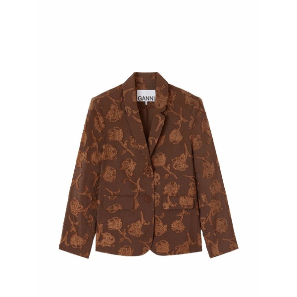 ガニー レディース 上衣＆上衣 アウター Floral-pattern blazer Brown