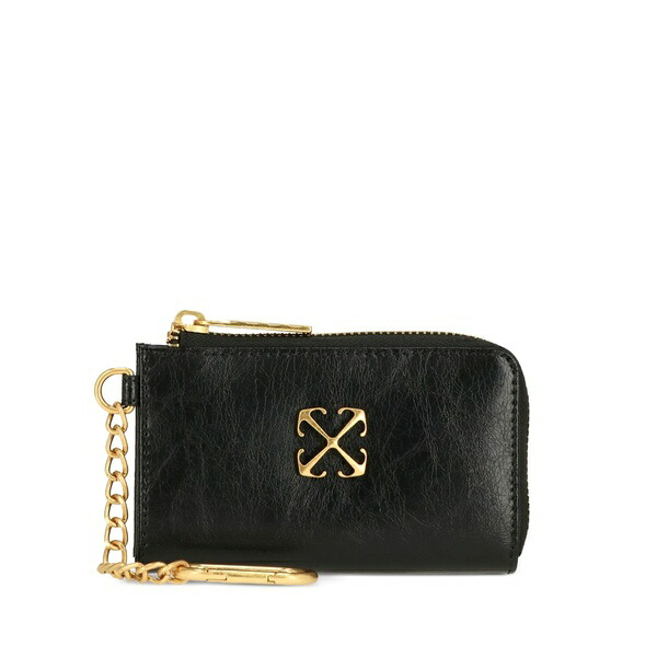 象牙色 レディース 札入れ 佩び物 Chain-link wallet Black