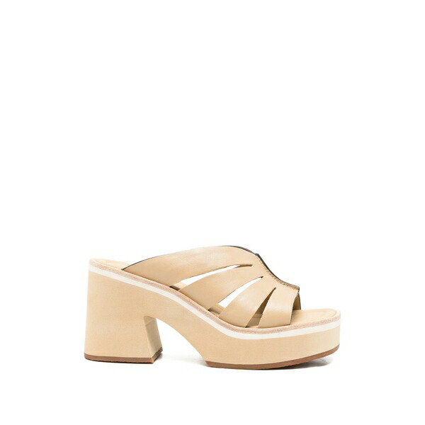 青碧ノ プレミ レディース サンダル シューズ Cut-out platform sandals Neutrals
