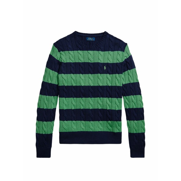 ラルフローレン メンズ 編み物\u0026プルオーバー アウター Striped cable-knit sweater Blue