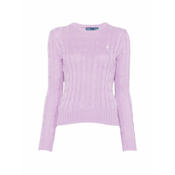 ラルフローレン レディース 編み物\u0026プルオーバー アウター Cable cotton sweater Purple