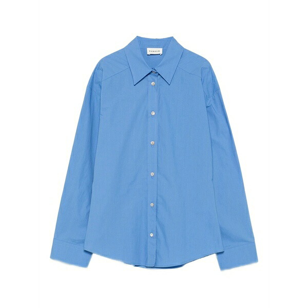 パロッシュ レディース プルオーバー トップス Button-down cotton shirt Blue