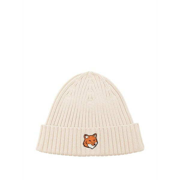 住み家 稲荷 メンズ 鳥打ち帽 付属物 Logo-patch beanie Neutrals