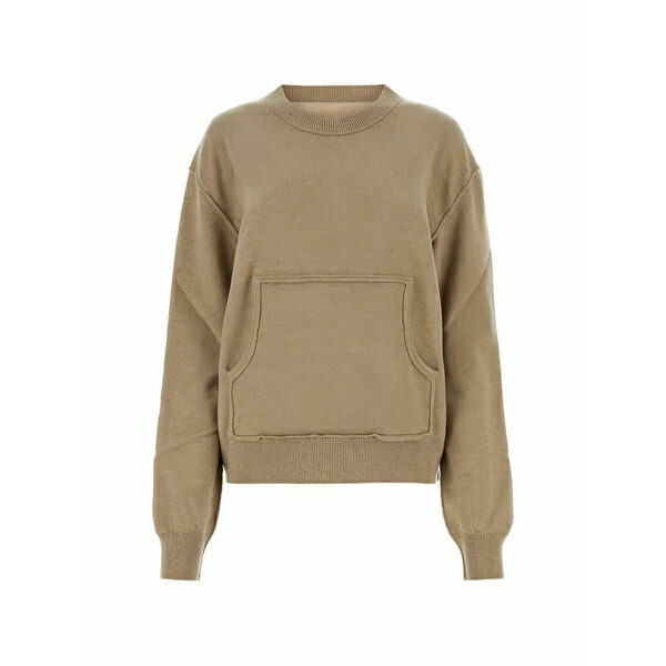 マルタンマルジェラ レディース 編み物\u0026プルオーバー アウター Crew-neck pouch-pocket sweater Neutrals