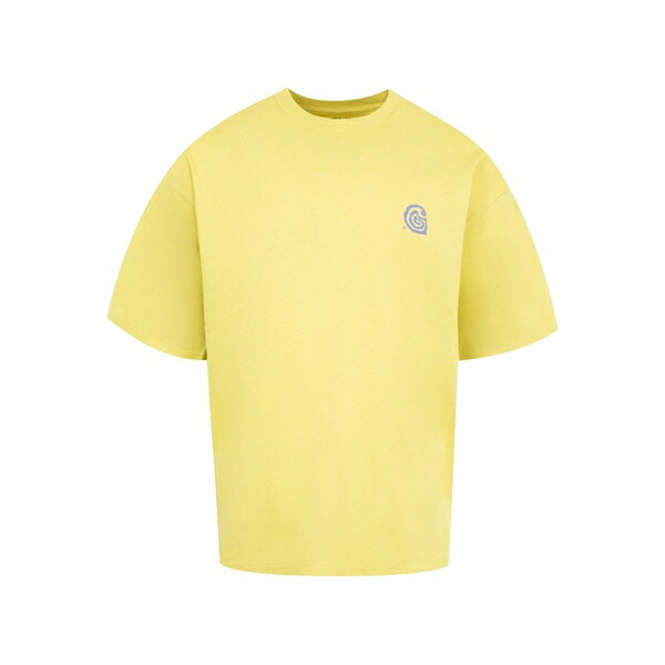 鉄道車両ハート型 メンズ ティーシャツ トップス Helix short-sleeve t-shirt Yellow
