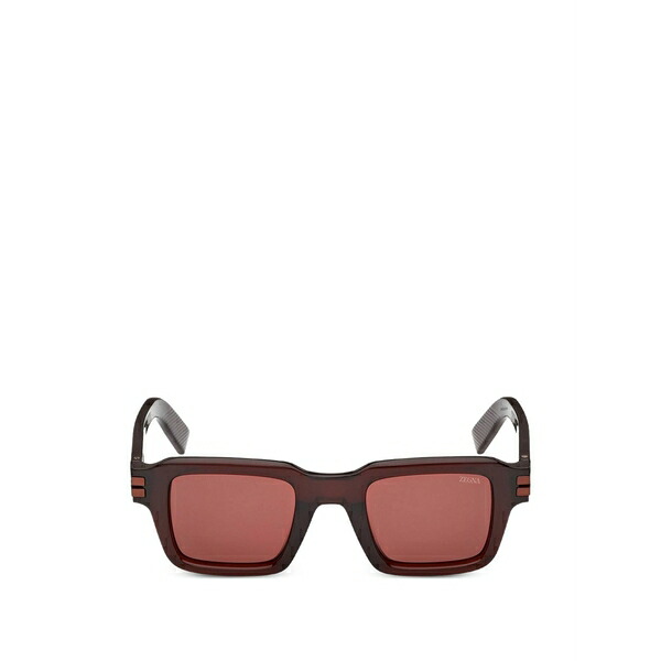 ゼニア メンズ サングラス・アイウェア アクセサリー Square-frame sunglasses Brown｜asty