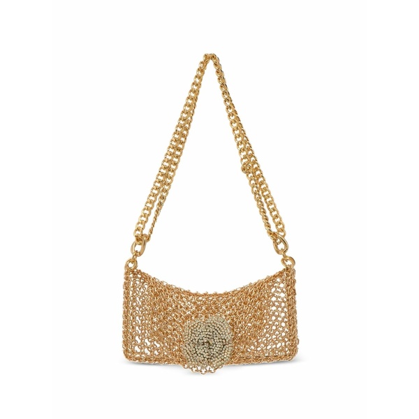シルビアグネッチ レディース ショルダーバッグ 御徒面子 Camelia embellished shoulder bag Gold