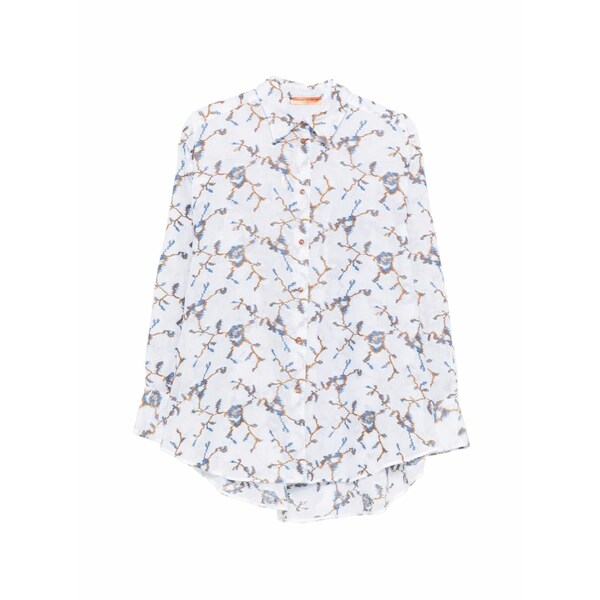 エルマンノ シェルヴィーノ レディース プルオーバー トップス Long-sleeve embroidered shirt White