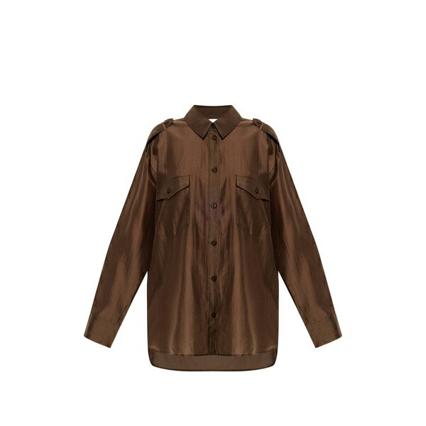ゲタス レディース プルオーバー トップス Gzsiora epaulette-detail shirt Brown