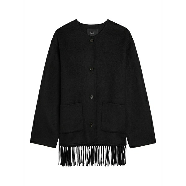 レイルズ レディース 厚地の外套 アウター Fringed pocket coat Black