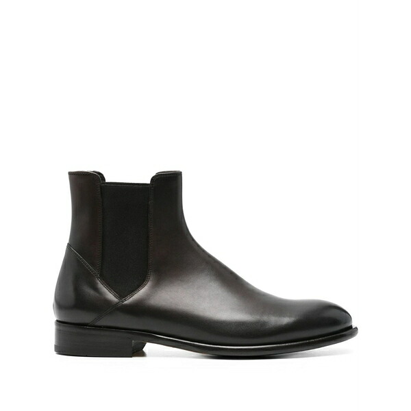 ドンカルズ メンズ ブーツ シューズ Elastic-panel leather boots Brown｜asty