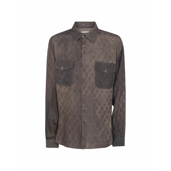 ユマ・一 メンズ プルオーバー トップス Buttoned diamond shirt Brown