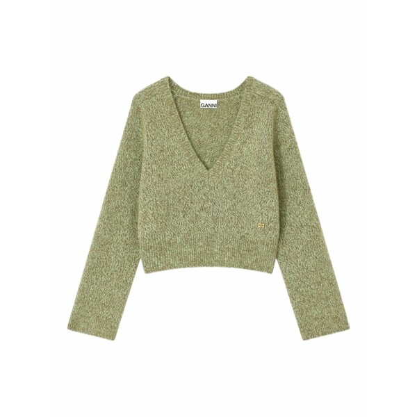 ガニー レディース 編み物\u0026スウェーター アウター Brushed v-neck sweater Green