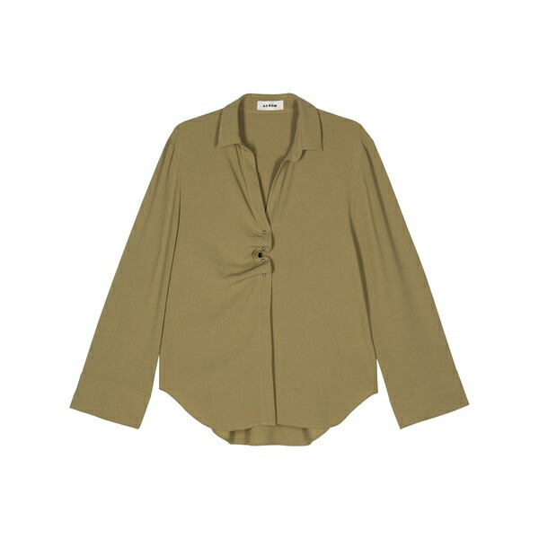 エーロン レディース シャツ トップス Amaro georgette shirt Green｜asty 80,190円