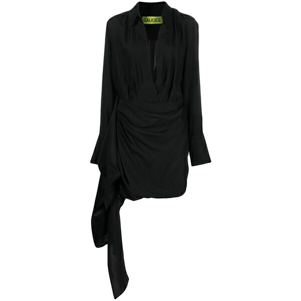 ゲージ81 レディース 衣裳 トップス Gravia draped silk minidress Black