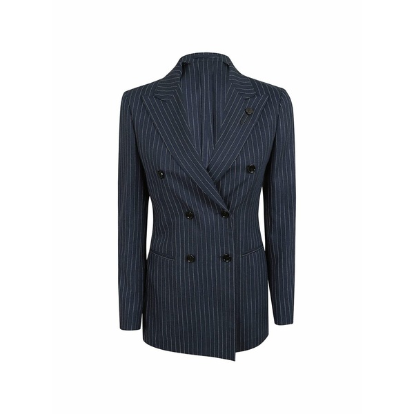 ラルディーニ レディース 上衣＆上衣 アウター Single-breasted pinstripe blazer Blue