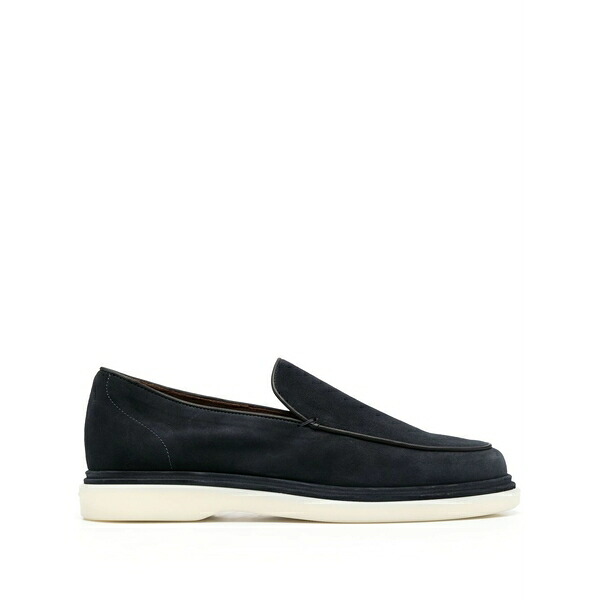 フラテッリ ロセッティ メンズ スリッポン・ローファー シューズ Calf-suede slip-on loafers Blue