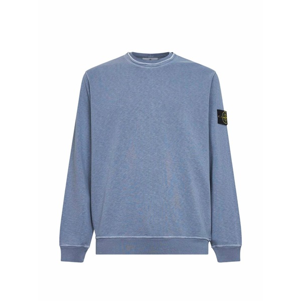 ストーンアイランド メンズ パーカー・スウェットシャツ アウター Badge ribbed sweatshirt Blue