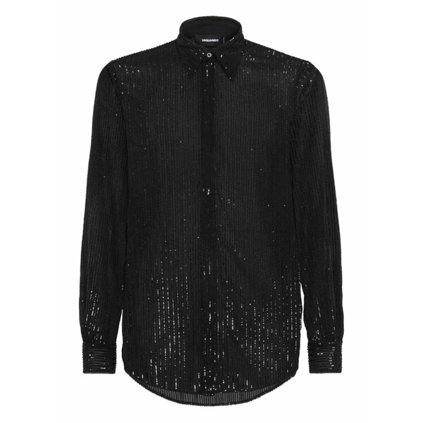 ディースクエアード メンズ プルオーバー トップス Pinstriped shirt Black