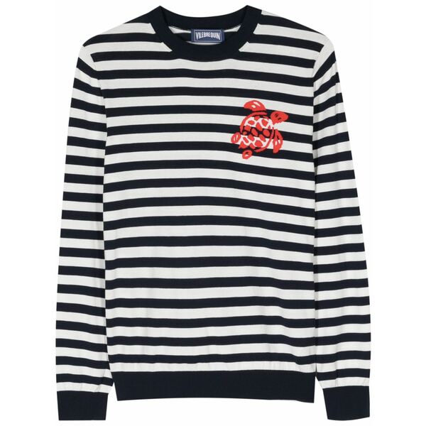 ヴィルブレクイン メンズ 編み物\u0026プルオーバー アウター Bengal-stripe fine-knit t-shirt Blue