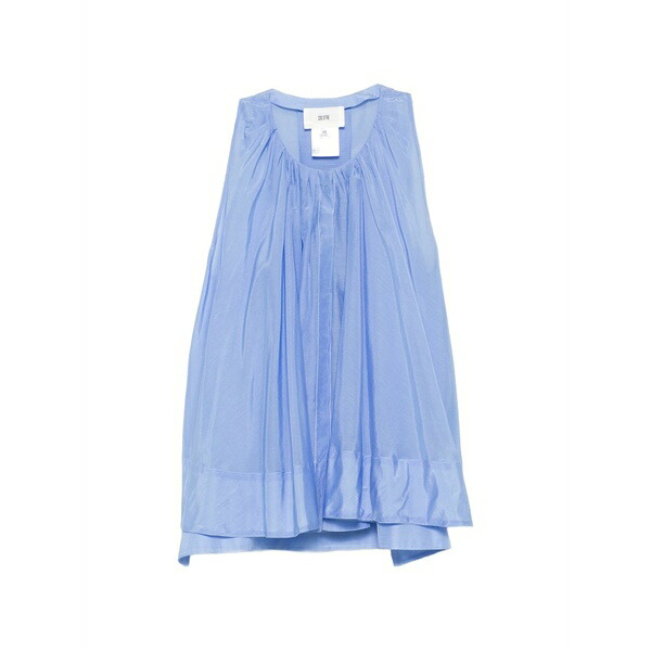 ソロトレ レディース ティーシャツ トップス Ruffled-trim blouse Blue