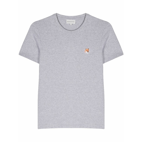 棲み家 狐狸 レディース プルオーバー トップス Fox-motif cotton t-shirt Grey