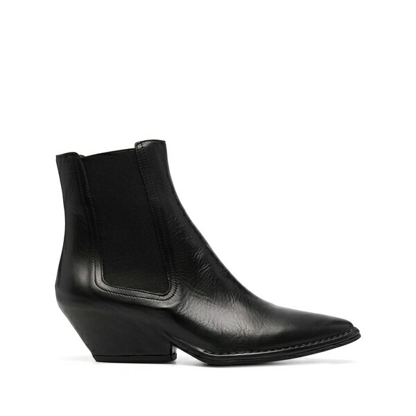 デル カルロ レディース ブーツ シューズ Mid-heel leather boots Black｜asty