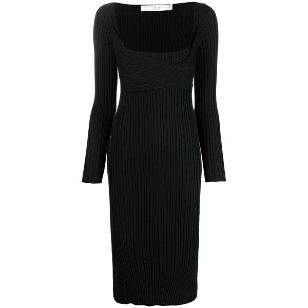 イロ レディース 衣裳 トップス Ribbed-knit MIDI dress Black