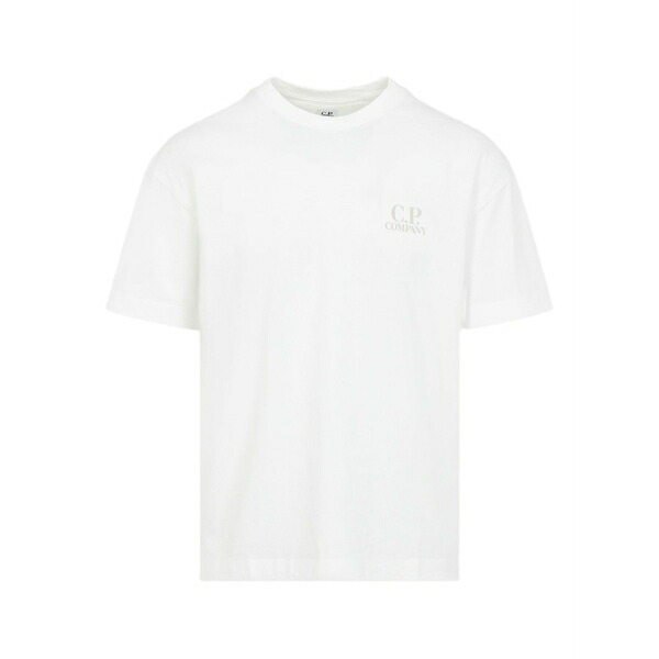シーピーカンパニー メンズ プルオーバー トップス Logo t-shirt White