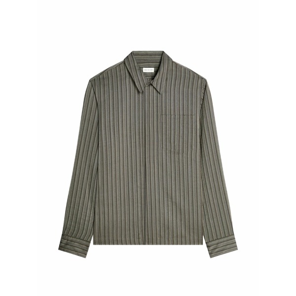 ドリス・ヴァン・ノッテン メンズ プルオーバー トップス Striped zip shirt Grey