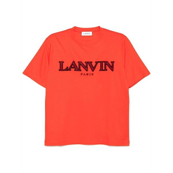 ランバン メンズ ティーシャツ トップス Embroidered t-shirt Red