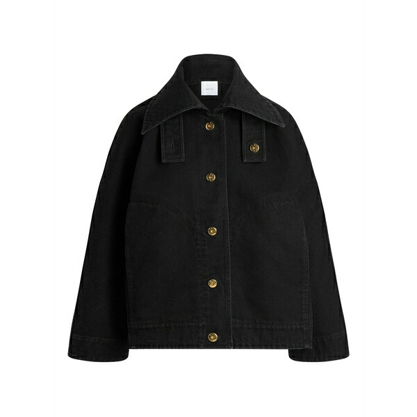 ジャンパトゥ レディース 上衣＆上衣 アウター Organic-cotton jacket Black
