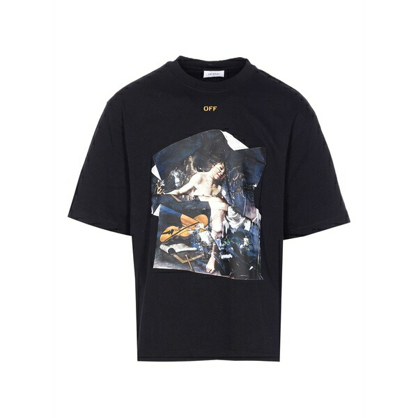 象牙色 メンズ ティーシャツ トップス Cupid paper skate t-shirt Black