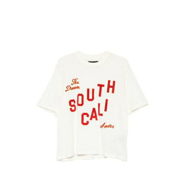 アミリ メンズ プルオーバー トップス Logo-print t-shirt Neutrals
