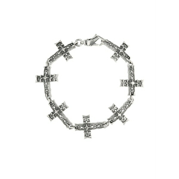 エマニュエレ ビコッキ メンズ ブレスレット・バングル・アンクレット 付属物 Notre-dame cross bracelet Silver