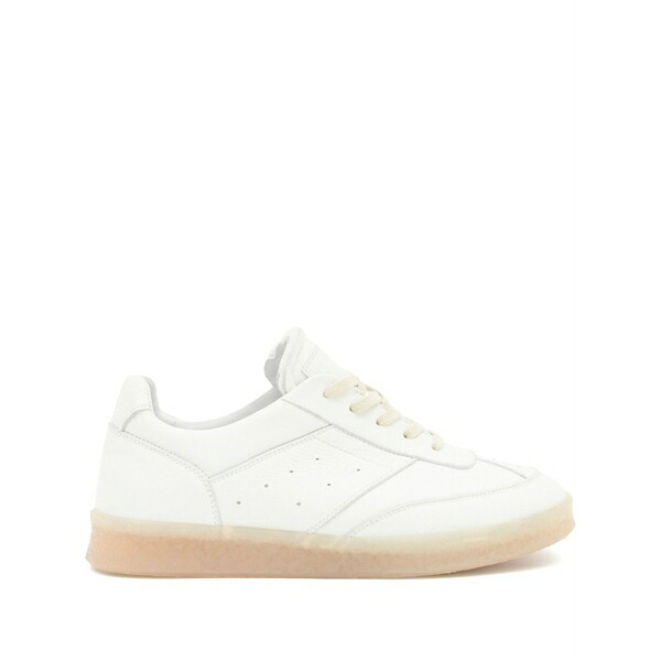 マルタンマルジェラ レディース スニーカー シューズ Stitch-logo leather sneakers White|asty