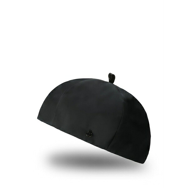 メゾンミッシェル  レディース 鳥打ち帽 付属物 Emy logo-plaque beret hat Black