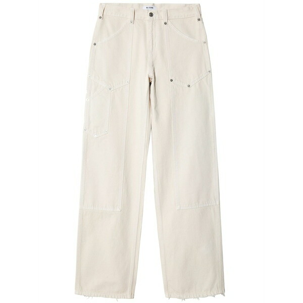 リダン レディース デニムパンツ ボトムス Mid-rise straight-leg jeans White|asty
