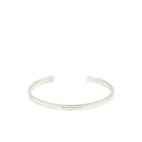 マルタンマルジェラ メンズ ブレスレット・バングル・アンクレット 添え物 Logo-reference cuff bracelet Silver
